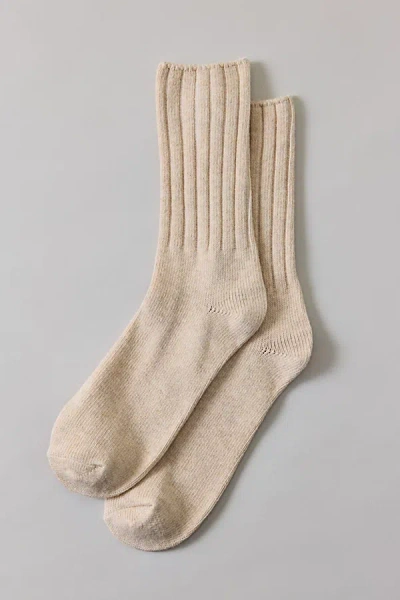 Urban Outfitters Dahlia Everyday Ribbed Crew Socks In Neutral, Women's At
