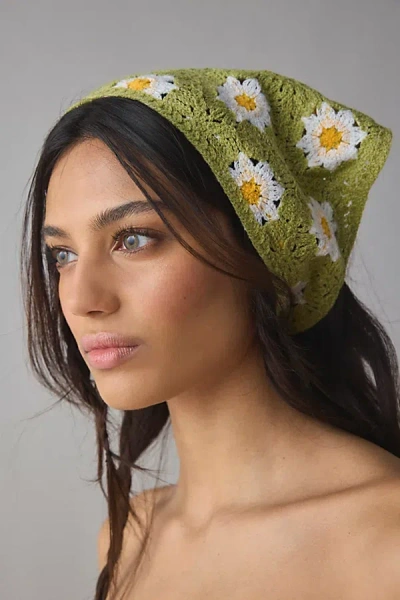 Urban Outfitters Daisy Tie Crochet Headscarf In Daisy, Women's At  In Green