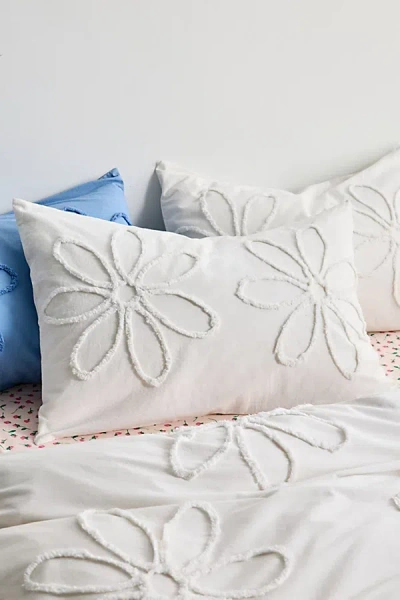 Urban Outfitters Daisy Tufted Core Sham Set In White At