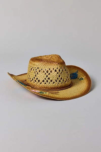 Urban Outfitters Dakota Floral Burnished Cowboy Hat In Tan, Women's At  In Brown