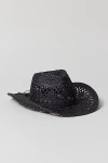 Urban Outfitters Dakota Straw Cowboy Hat In Black, Women's At
