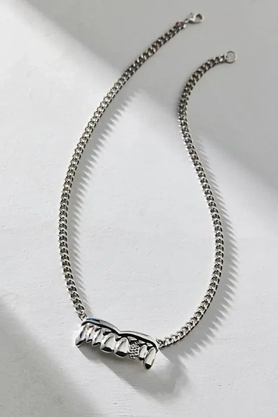 Urban Outfitters Damon Grill Pendant Necklace In Silver, Men's At  In Metallic