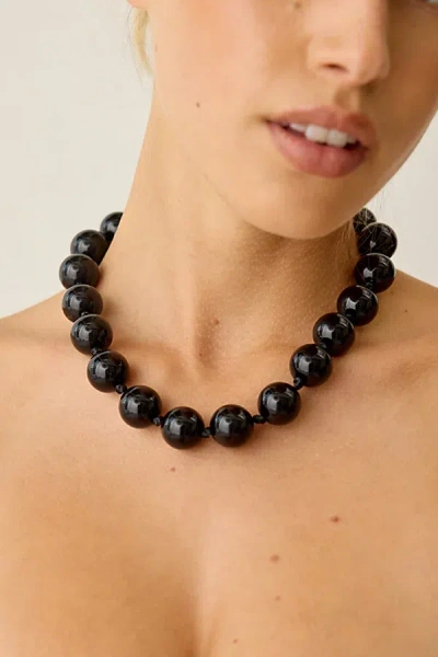 Urban Outfitters Dani Statement Beaded Necklace In Black, Women's At