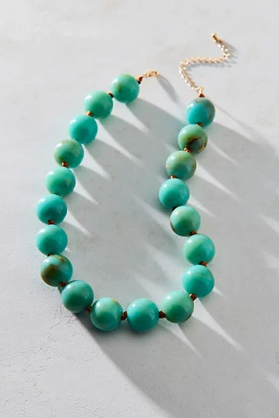 Urban Outfitters Dani Statement Beaded Necklace In Mint, Women's At  In Burgundy