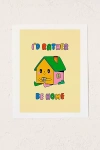 Urban Outfitters Danny Brito I'd Be Rather Be Home Art Print At  In Yellow