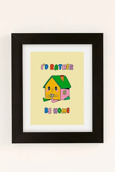 Urban Outfitters Danny Brito I'd Be Rather Be Home Art Print In Modern Black At