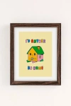 Urban Outfitters Danny Brito I'd Be Rather Be Home Art Print In Walnut Wood Frame At  In Brown