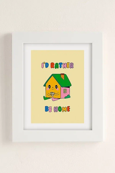 Urban Outfitters Danny Brito I'd Be Rather Be Home Art Print In White Matte Frame At