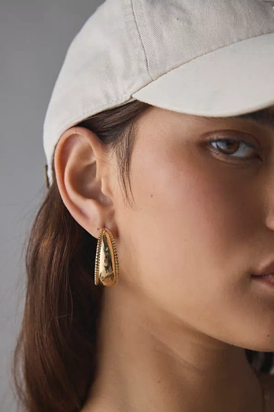 Urban Outfitters Daphne Textured Metal Hoop Earring In Gold, Women's At