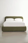 Urban Outfitters Daphne Upholstered Boucle Platform Bed In Green At