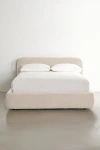 Urban Outfitters Daphne Upholstered Boucle Platform Bed In Ivory At  In Ivory