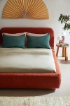 Urban Outfitters Daphne Upholstered Boucle Platform Bed In Maroon At
