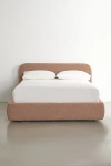 Urban Outfitters Daphne Upholstered Boucle Platform Bed In Pink At