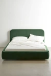 Urban Outfitters Daphne Upholstered Velvet Platform Bed In Dark Green At
