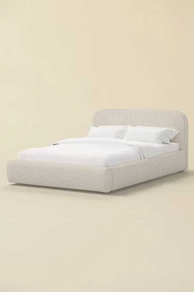 Urban Outfitters Daphne Upholstered Velvet Platform Bed In Neutral At