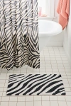 Urban Outfitters Darcie Zebra Striped Plush Tufted Bath Mat In Black/white At  In Multi