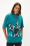 Urban Outfitters Death Row Records Doberman Graphic Tee In Dark Green, Men's At