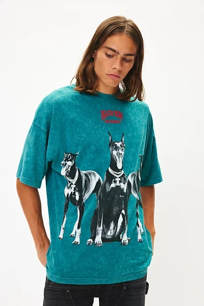 Urban Outfitters Death Row Records Doberman Graphic Tee In Dark Green, Men's At  In Dark Green