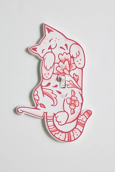 Urban Outfitters Delft Cat Shaped Resin Switch Plate In Pink Combo At