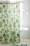 Urban Outfitters Delft Cat Shower Curtain In Green At