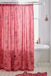 Urban Outfitters Delft Cat Shower Curtain In Rumba Red At  In Red