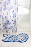Urban Outfitters Delft Dog Shaped Plush Tufted Bath Mat In Blue At  In Blue