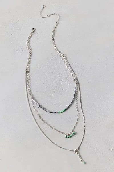 Urban Outfitters Delicate Beaded Layered Necklace In Silver, Women's At  In Metallic