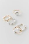 URBAN OUTFITTERS DELICATE PEARL RING SET IN PEARL, WOMEN'S AT URBAN OUTFITTERS