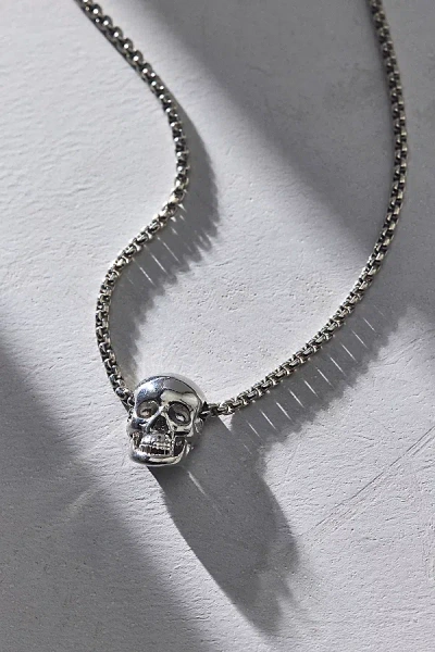 Urban Outfitters Delicate Skull Necklace In Silver, Women's At  In Metallic