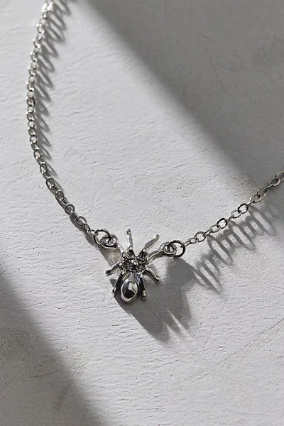 Urban Outfitters Delicate Spider Necklace In Silver, Women's At  In Metallic