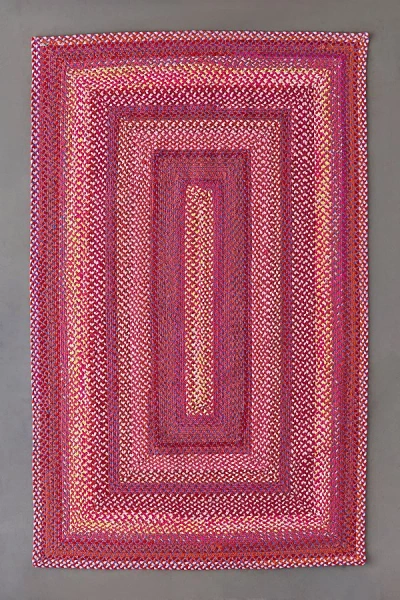 Urban Outfitters Demi Geometric Braided Rug In Pink At
