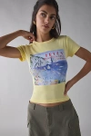 Urban Outfitters Destination Watercolor Graphic Cotton Baby Tee In Yellow, Women's At