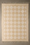 Urban Outfitters Diamond Screen Printed Rug In Cream/white At