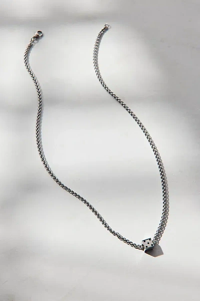 Urban Outfitters Dice Charm Waterproof Necklace In Silver, Men's At