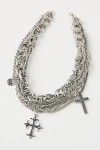 Urban Outfitters Diego Cross Multichain Necklace In Silver, Men's At  In Silver