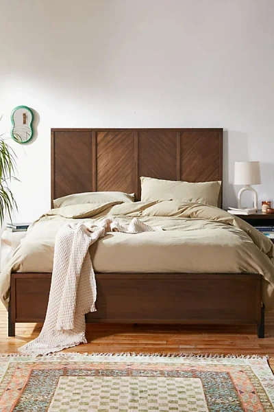 Urban Outfitters Diego Paneled Wood Bed In Brown At
