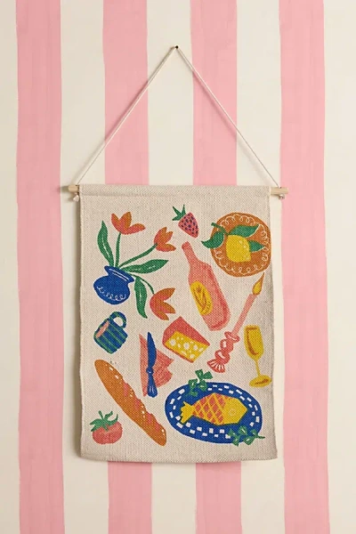 Urban Outfitters Dinner Party Embroidered Wall Hanging At