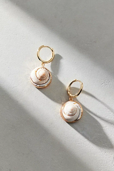 Urban Outfitters Dipped Shell Mini Hoop Earring In Gold, Women's At