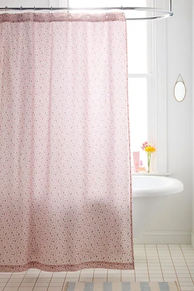 Urban Outfitters Ditsy Floral Patterned Shower Curtain In Pink At
