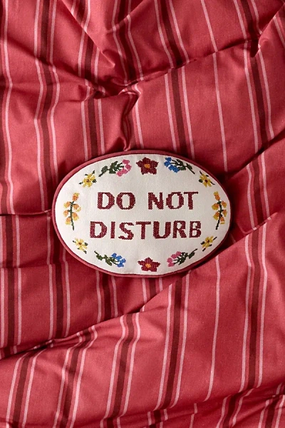 Urban Outfitters Do Not Disturb Cross Stitch Throw Pillow In Red At