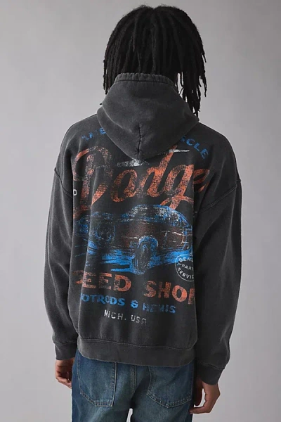 Urban Outfitters Dodge Speed Shop Graphic Hoodie Sweatshirt In Washed Black, Men's At