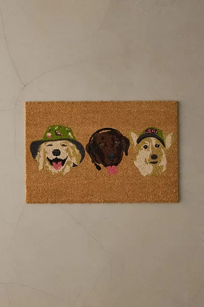 Urban Outfitters Dog Collage Coir Doormat In Outdoor Dogs At  In Brown