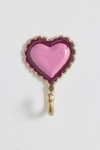 Urban Outfitters Doily Heart Metal Wall Hook In Burgundy/pink At