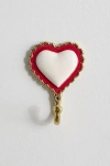 Urban Outfitters Doily Heart Metal Wall Hook In Red At