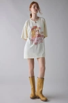 Urban Outfitters Dolly Parton Retro Graphic Cotton T-shirt Dress In Tan, Women's At  In White