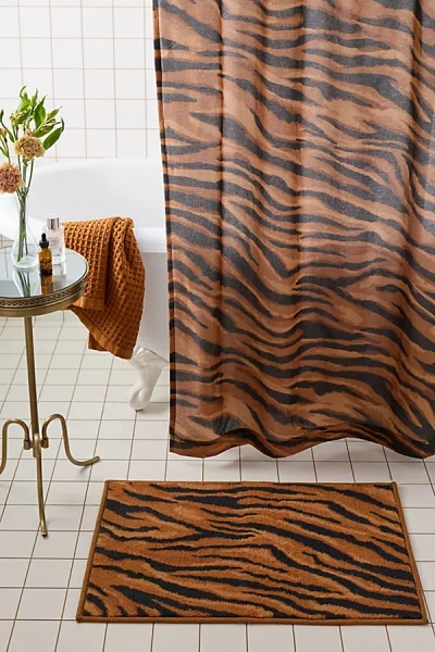 Urban Outfitters Dolores Animal Printed Bath Mat In Brown At