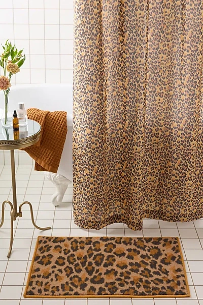 Urban Outfitters Dolores Animal Printed Bath Mat In Gold At