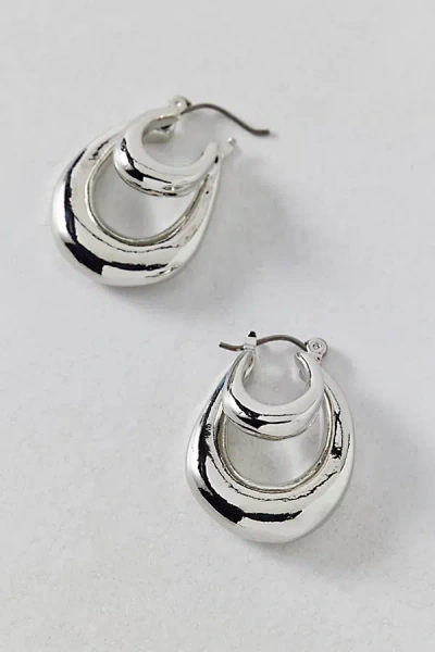 Urban Outfitters Double Chunky Hoop Earring In Silver, Women's At