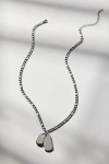Urban Outfitters Double Tag Pendant Waterproof Necklace In Silver, Men's At  In Metallic