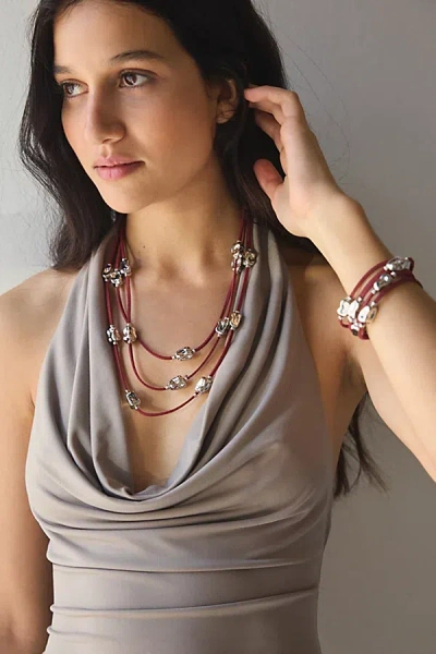 Urban Outfitters Downtown Layered Corded Necklace In Silver, Women's At